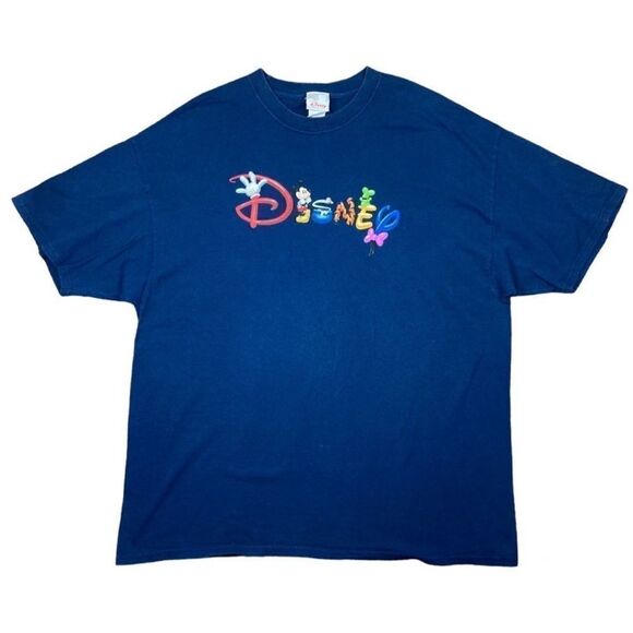 Disney Tops - Disney vintage character Mickey Mouse and friends logo navy blue t-shirt